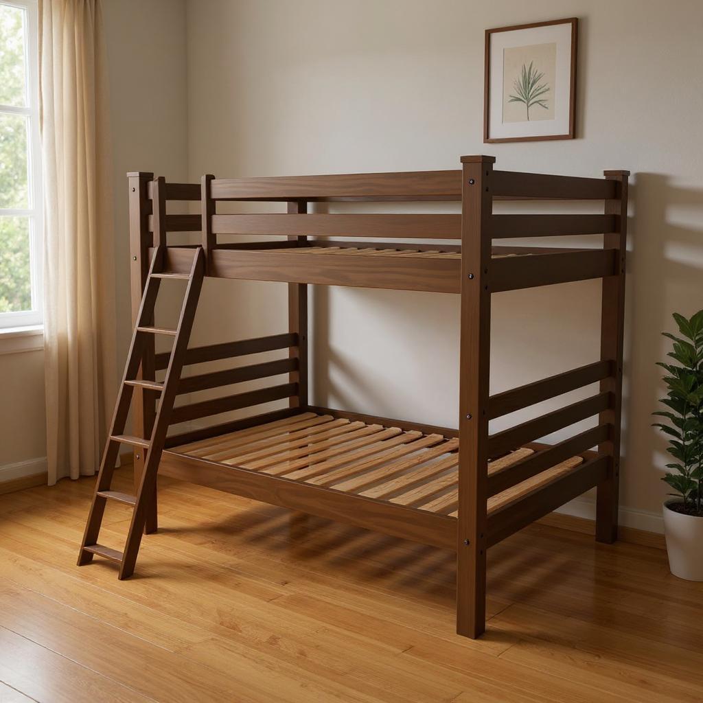 548209 73 x 81 x 81 in. Red Full Size Over Solid Wood Bunk Bed