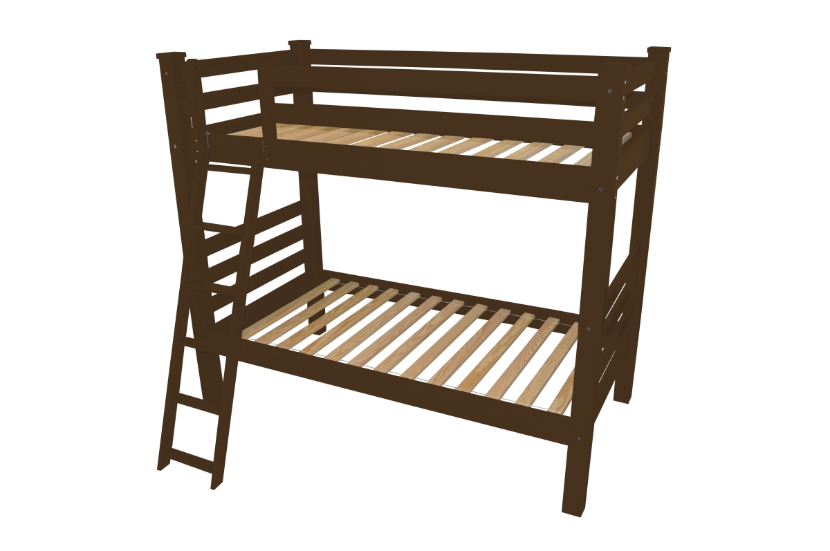 548176 73 x 81 x 66 in. Brown Twin Size Traditional Solid Wood Bunk Bed