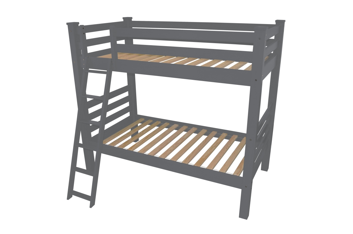 548305 73 x 88 x 86 in. Gray Queen Size Traditional Solid Wood Bunk Bed