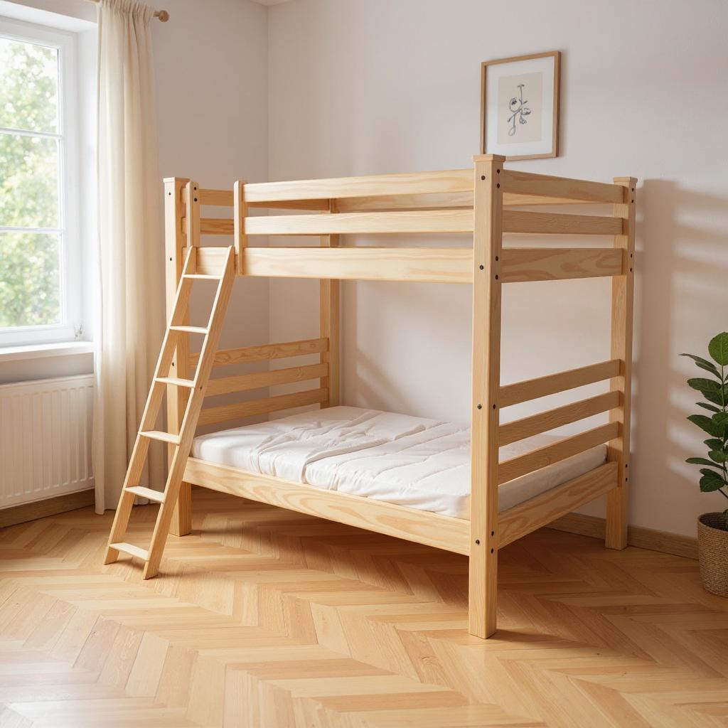 548221 73 x 81 x 81 in. Natural Full Size Over Solid Wood Bunk Bed