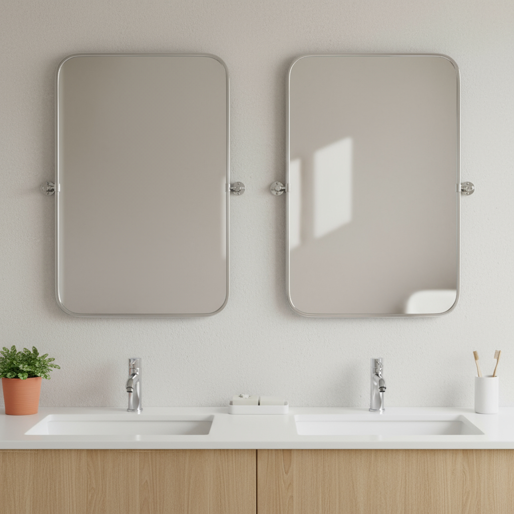 565057 32 in. Silver Metal Framed Accent Mirror