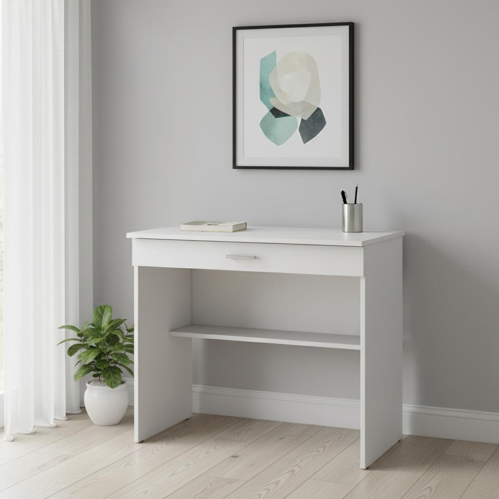 553547 32 in. White Wood Computer Desk