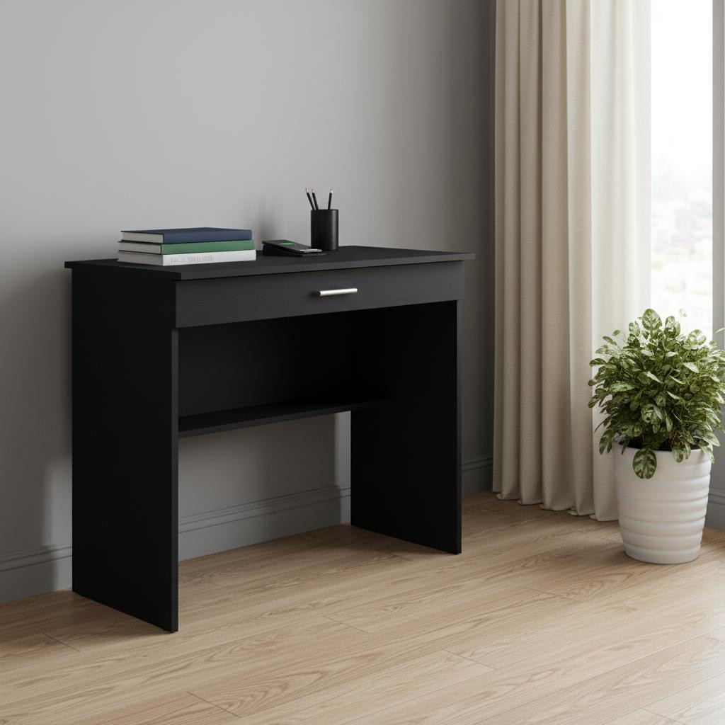 553548 32 in. Black Wood Computer Desk
