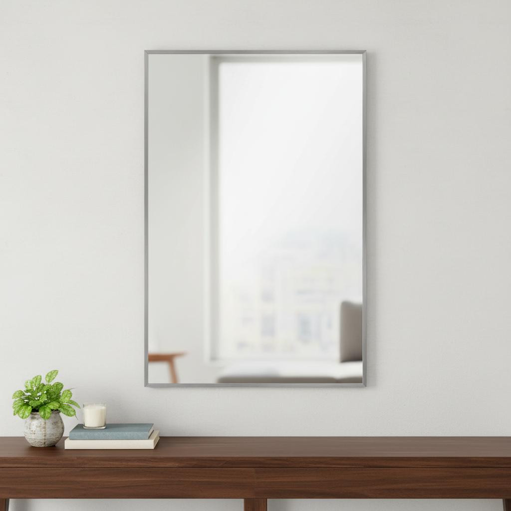 564626 36 in. Silver Metal Framed Accent Mirror