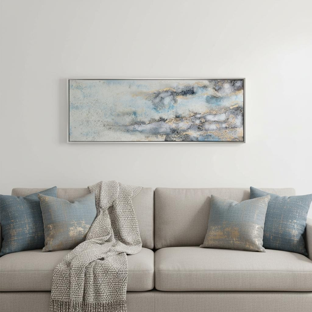 576553 Subtle Transition Silver Floater Frame Painting Wall Art