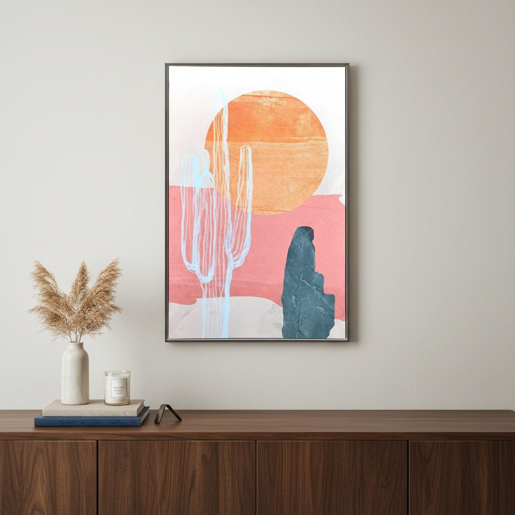 576601 Wild Badlands Hand Painted Black Floater Frame Wall Art
