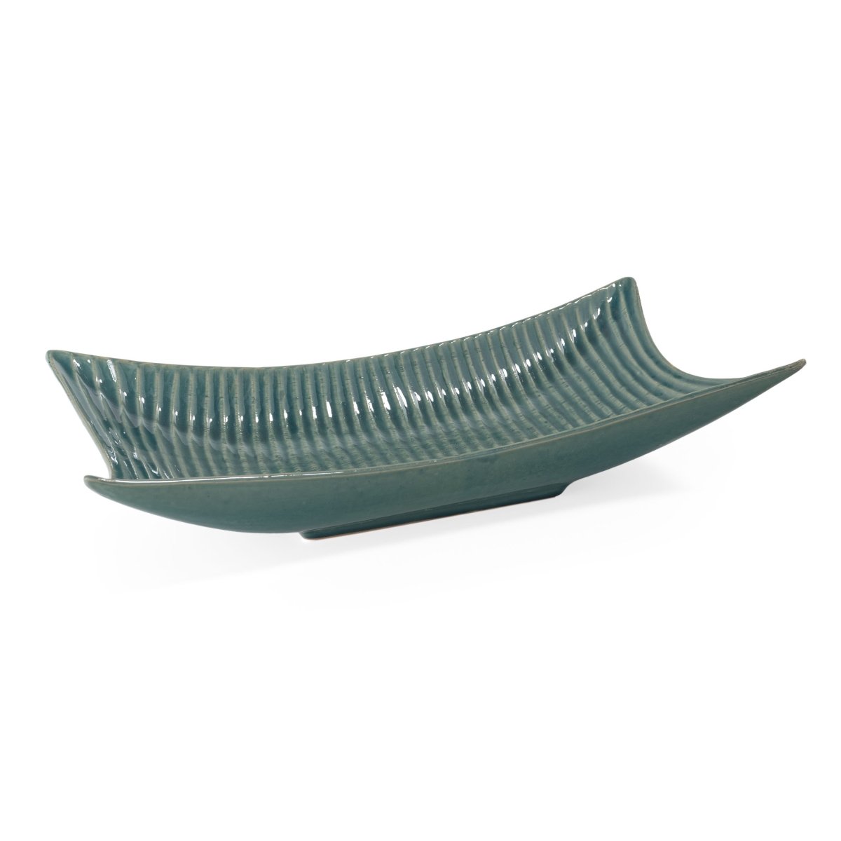 574194 11 x 20 x 4 in. Blue & Green Ceramic Vanity Tray