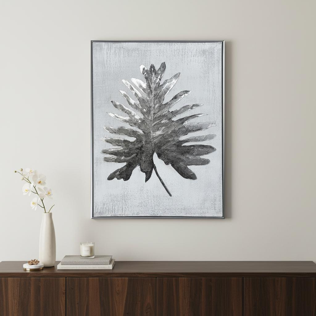 576602 Silver Jungle I Hand Painted Floater Frame Wall Art