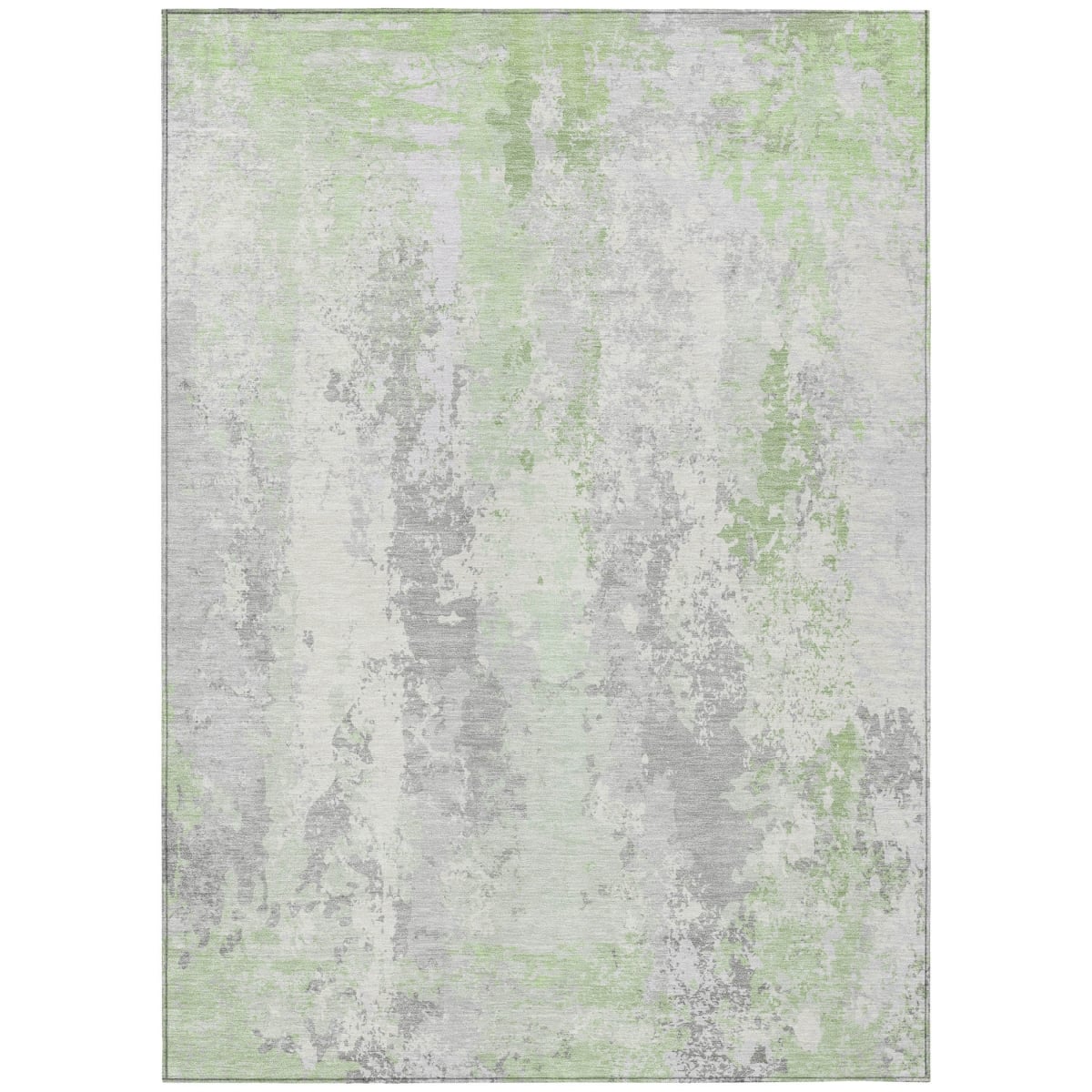 622615 8 x 10 ft. Artichoke Green & Ivory Abstract Washable Transitional Indoor & Outdoor Rectangle Area Rug