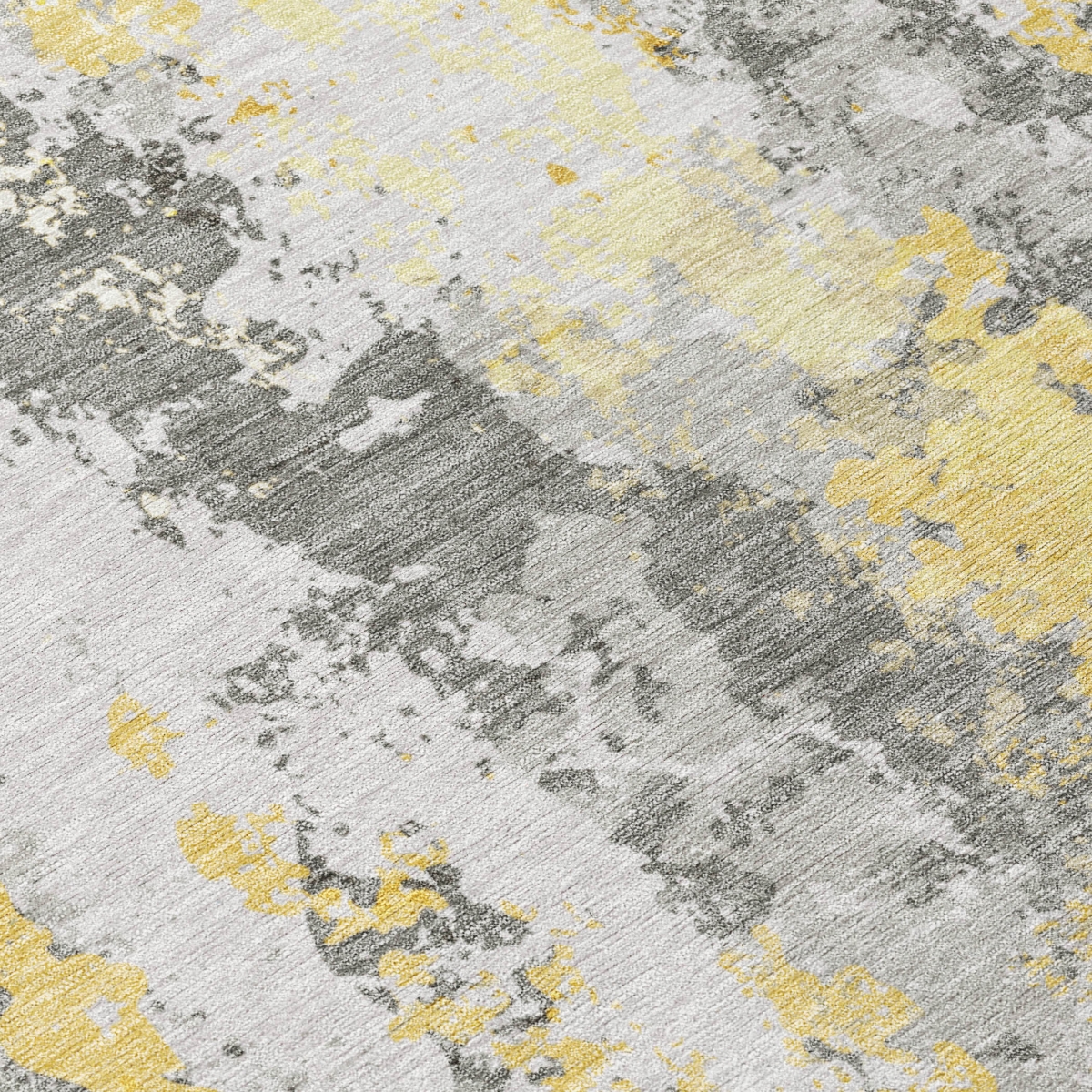 622641 10 x 14 ft. Yellow & Ivory Abstract Washable Transitional Indoor & Outdoor Rectangle Area Rug