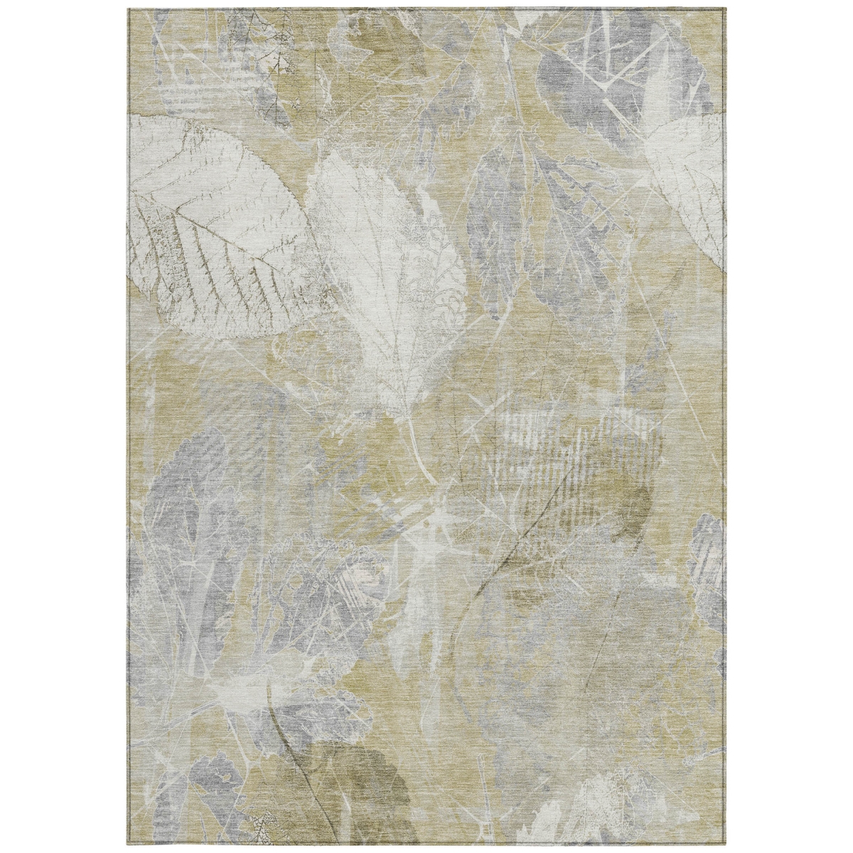 622753 9 x 12 ft. Beige & Ivory Floral Washable Transitional Indoor & Outdoor Rectangle Area Rug
