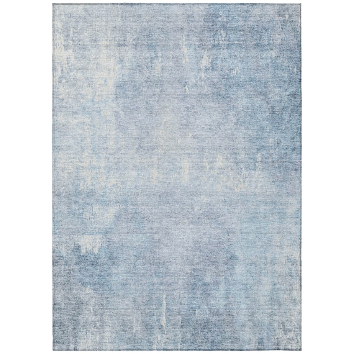 622827 3 x 5 ft. Sky Blue & Ivory Abstract Washable Transitional Indoor & Outdoor Rectangle Area Rug