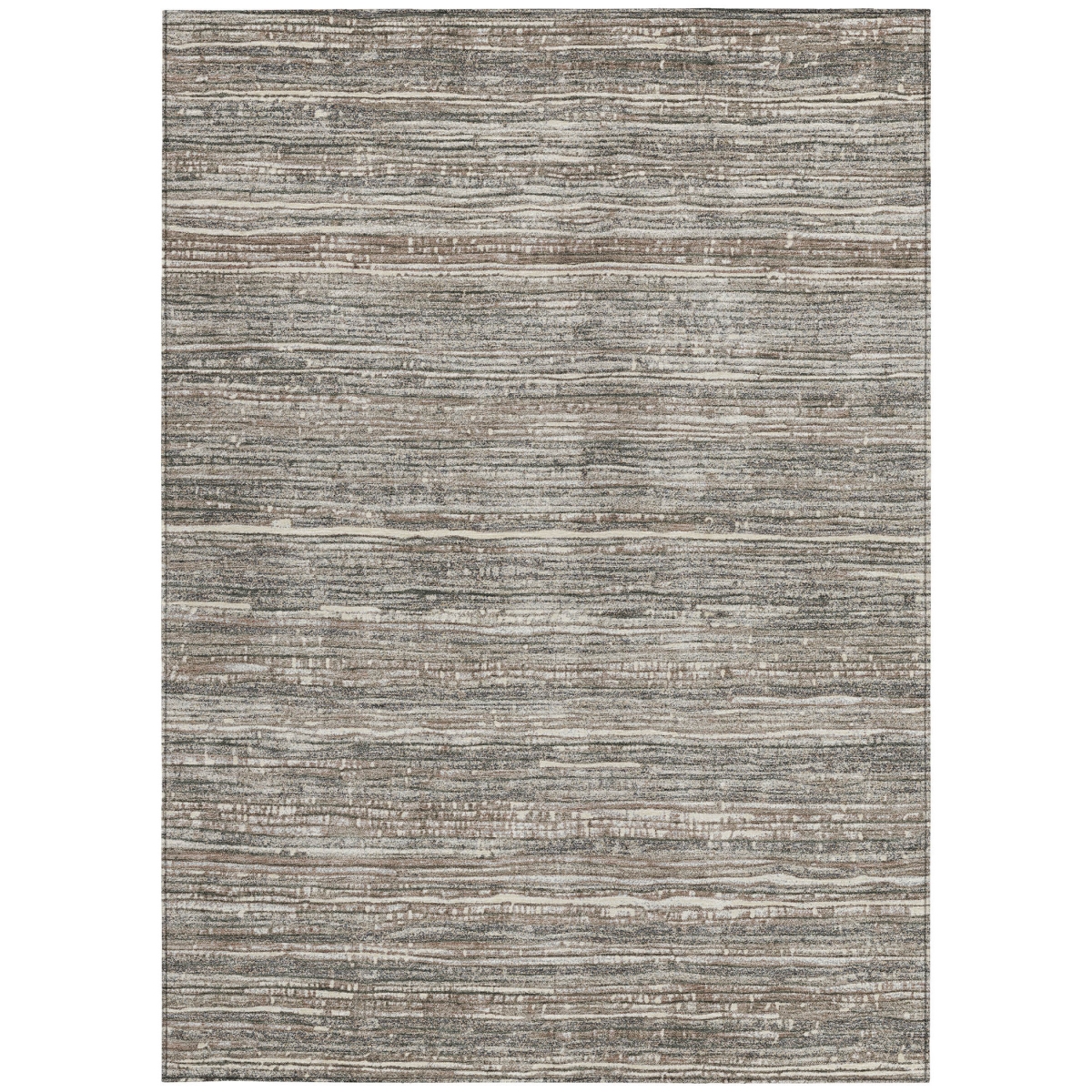 622567 8 x 10 ft. Beige & Gray Striped Washable Transitional Indoor & Outdoor Rectangle Area Rug