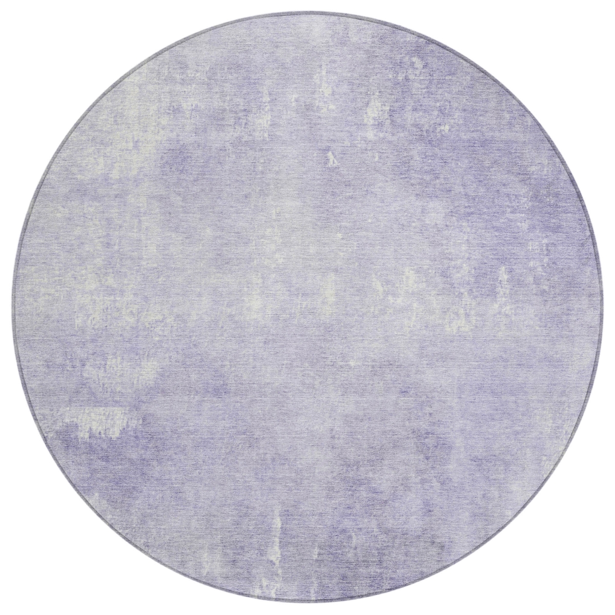 622817 8 ft. Lavender & Ivory Abstract Washable Transitional Indoor & Outdoor Round Area Rug