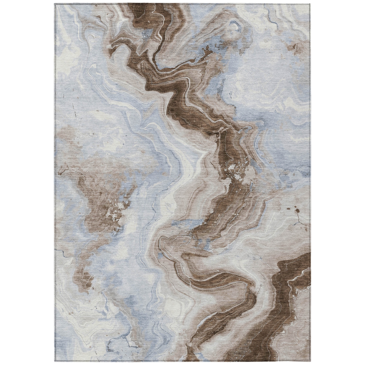 623183 8 x 10 ft. Taupe & Ivory Abstract Washable Transitional Indoor & Outdoor Rectangle Area Rug
