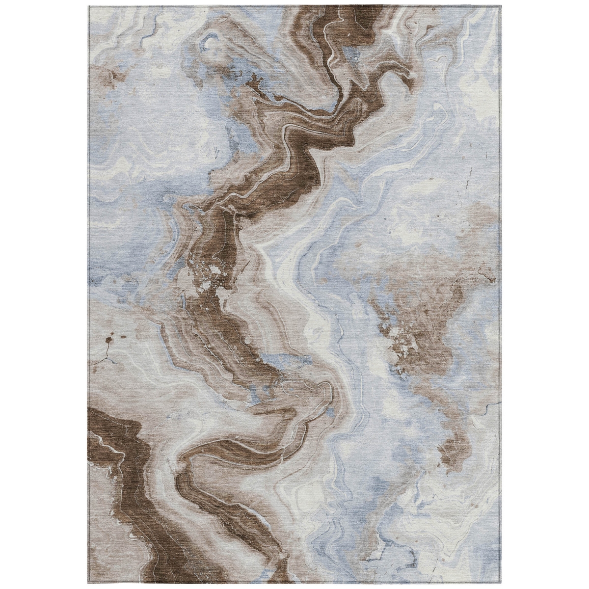 623184 9 x 12 ft. Taupe & Ivory Abstract Washable Transitional Indoor & Outdoor Rectangle Area Rug
