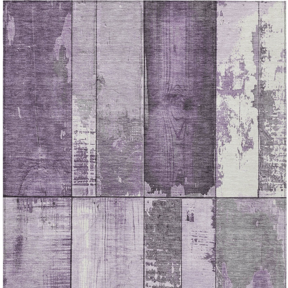 623665 3 x 5 ft. Purple & Gray Geometric Washable Transitional Indoor & Outdoor Rectangle Area Rug