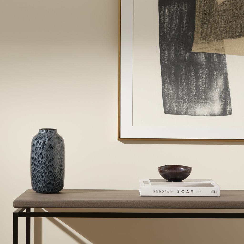 608284 12 in. Black Mottled Cylinder Glass Table Vase