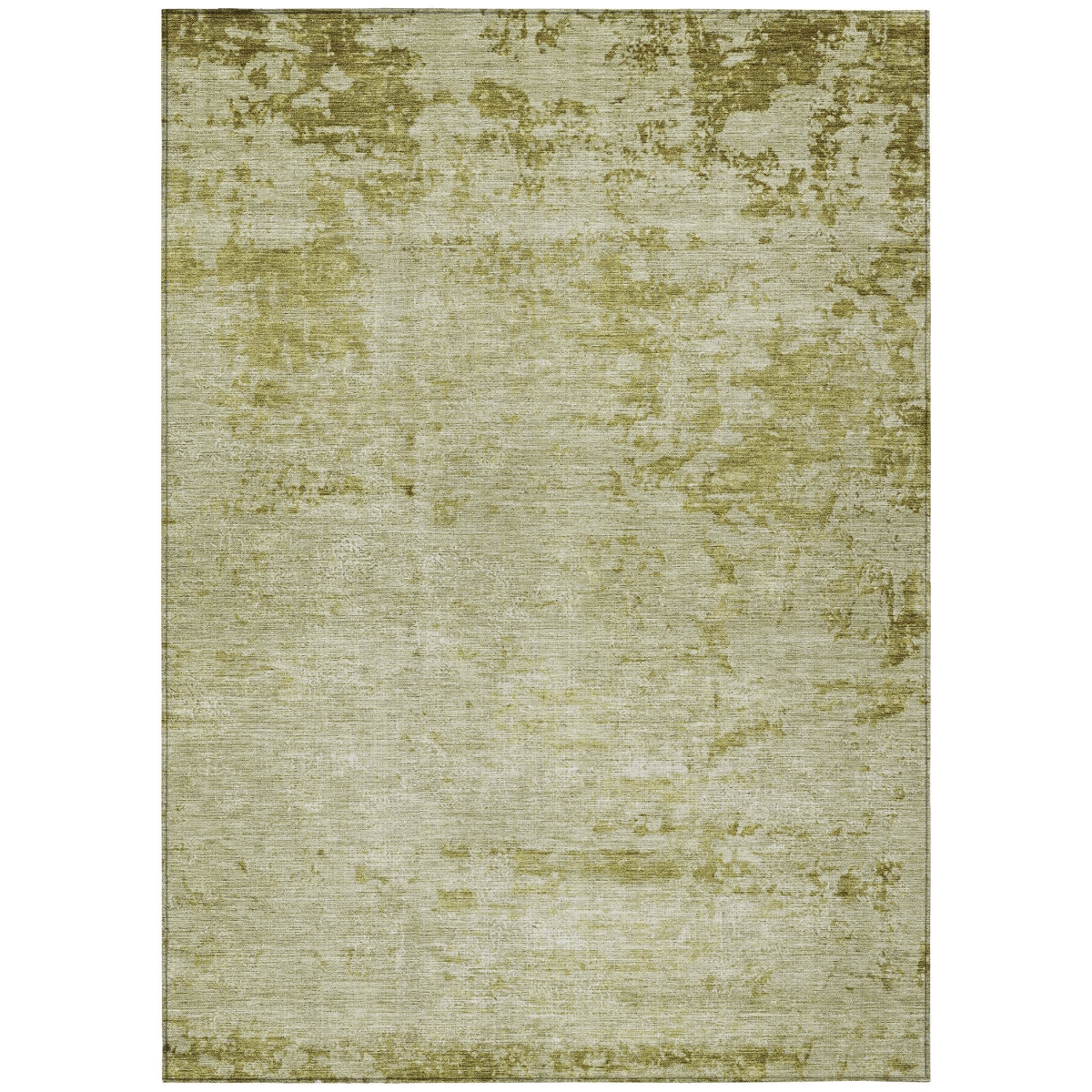 625218 5 x 8 ft. Artichoke Green & Ivory Abstract Washable Transitional Indoor & Outdoor Rectangle Area Rug