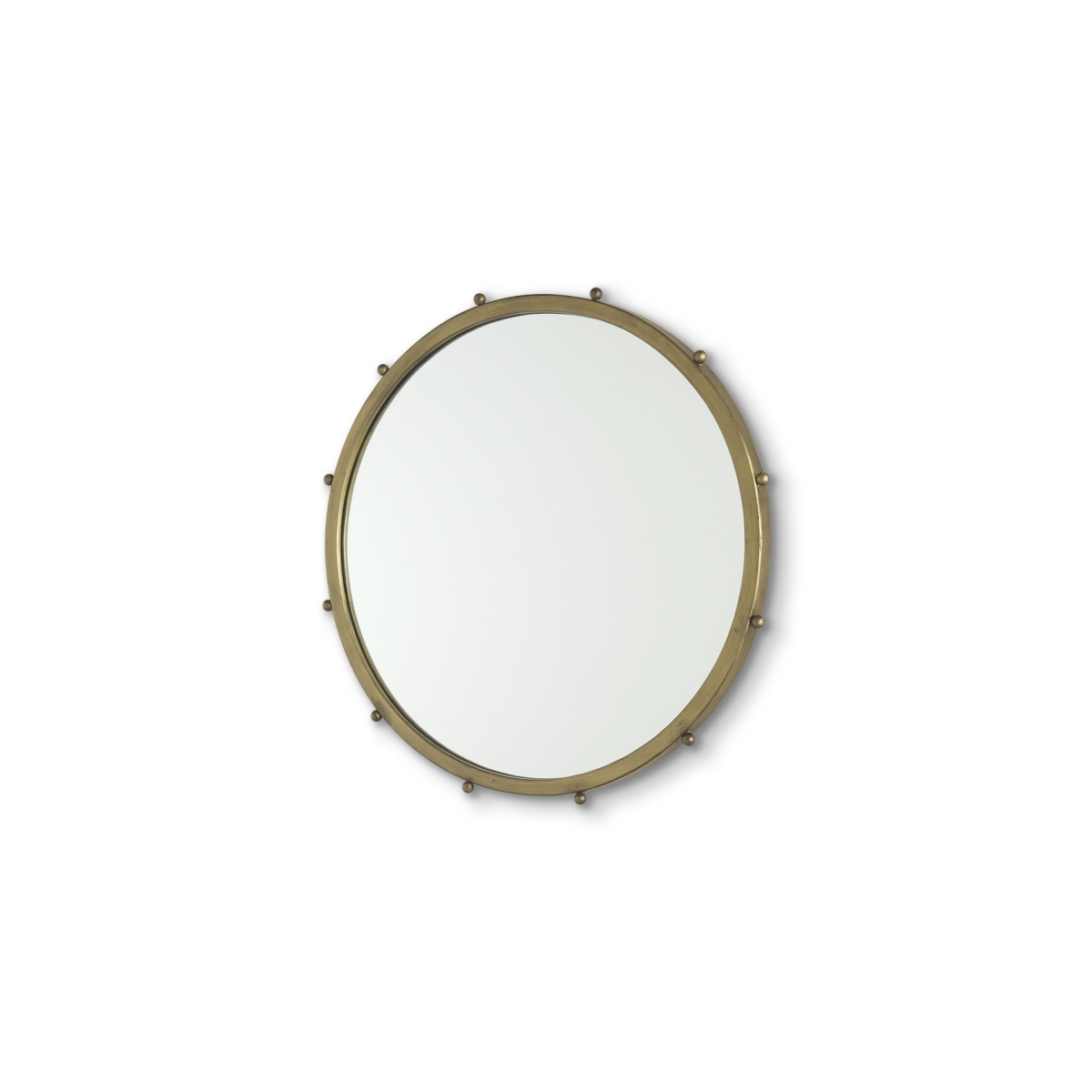 607273 25 in. Gold Metal Beaded Round Framed Accent Mirror