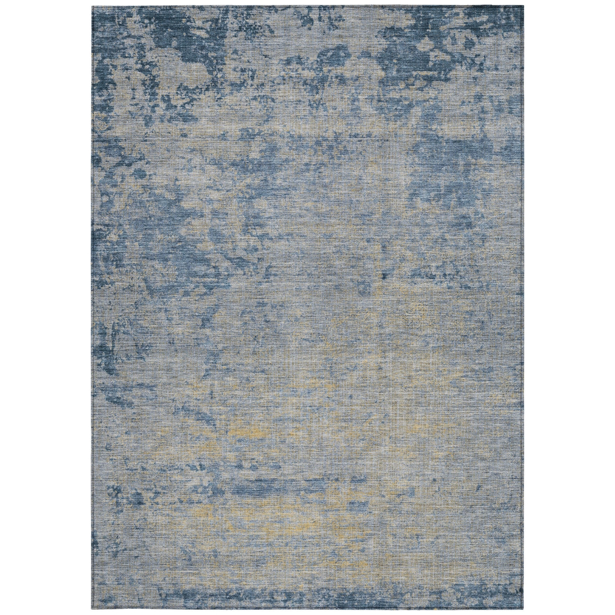 625228 10 x 14 ft. Navy Blue & Beige Abstract Washable Transitional Indoor & Outdoor Rectangle Area Rug