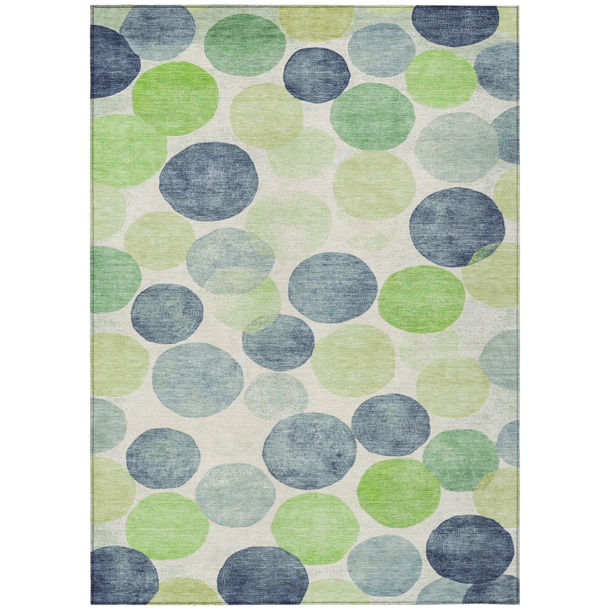 625088 8 x 10 ft. Navy Blue Lime Green & Ivory Geometric Washable Transitional Indoor & Outdoor Rectangle Area Rug