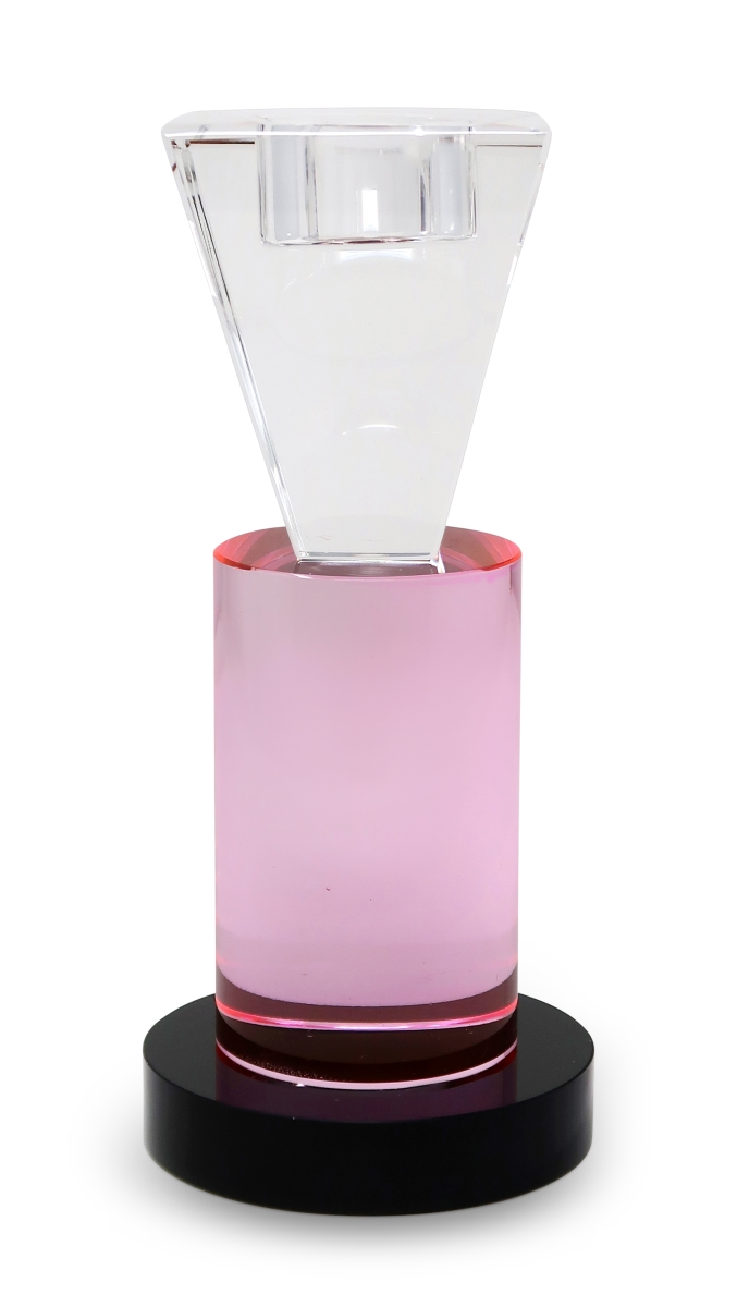 590234 5 in. Black Abstract Crystal Tabletop Wedding Taper Candlestick