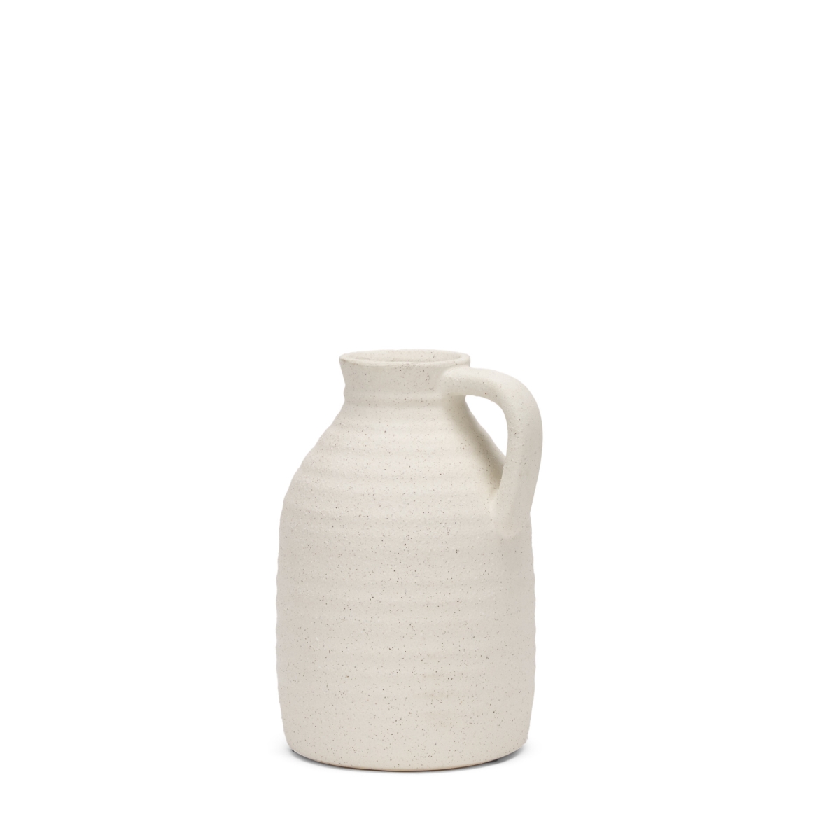 608354 9 in. Off White Ceramic Jug Table Vase