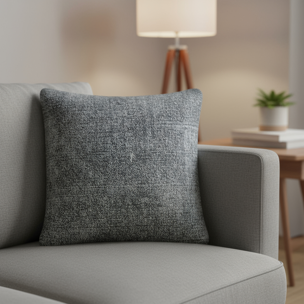 608170 21 in. Gray Splatter Linen Throw Pillow Cover