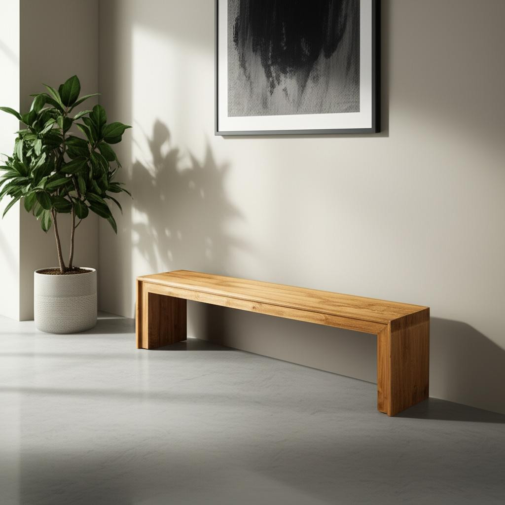 606751 16.9 x 68.9 x 15 in. Natural & Brown Distressed Reclaimed Wood Bench