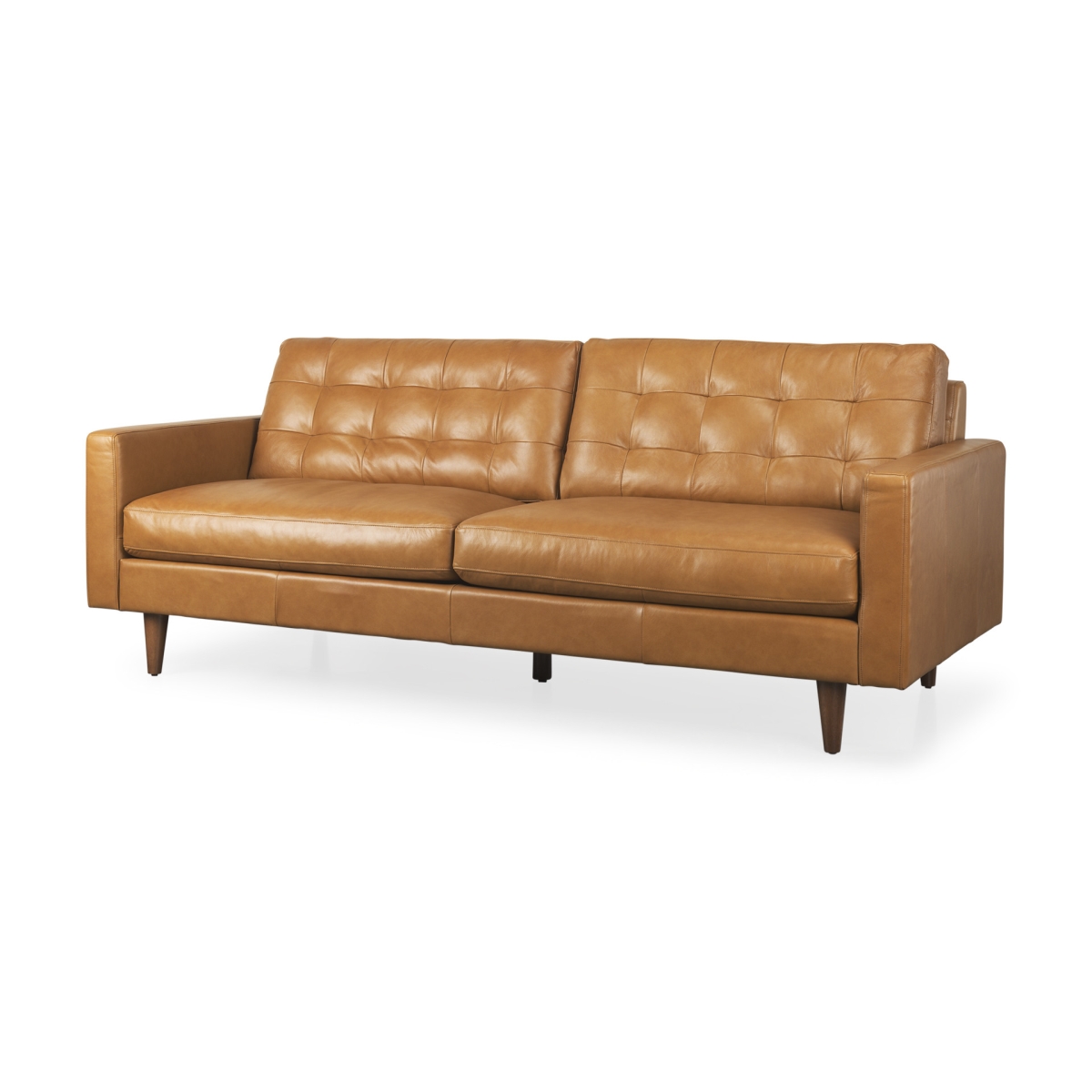 607328 35.04 x 88.19 x 37.8 in. Brown Leather Sofa