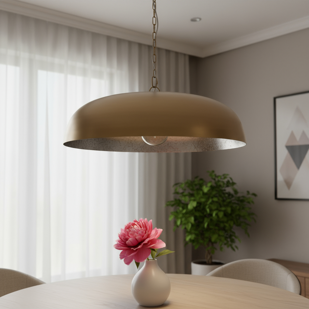 611632 10.5 x 30 x 30 in. Gold Single Metal Dimmable Ceiling Light with Gold Shades