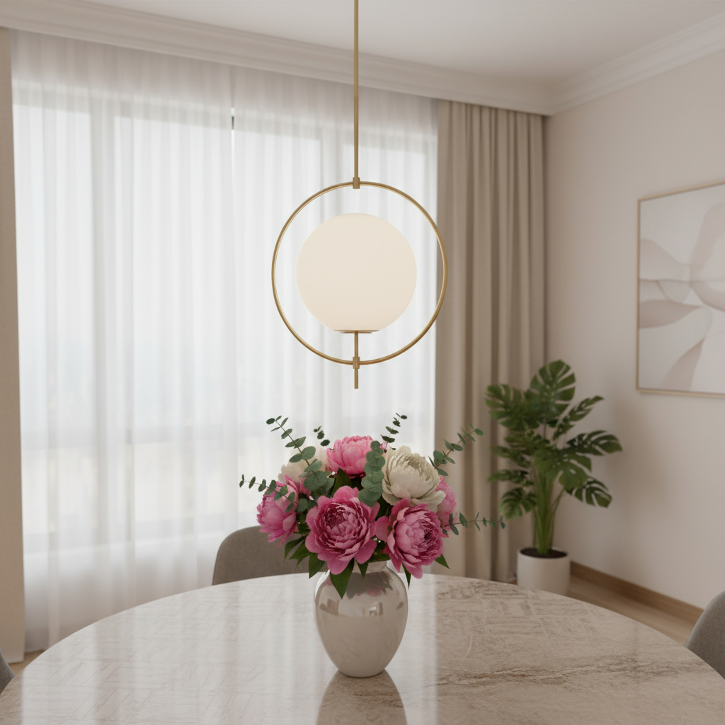 611620 11.5 in. White Single Metal Dimmable Ceiling Light with Shades