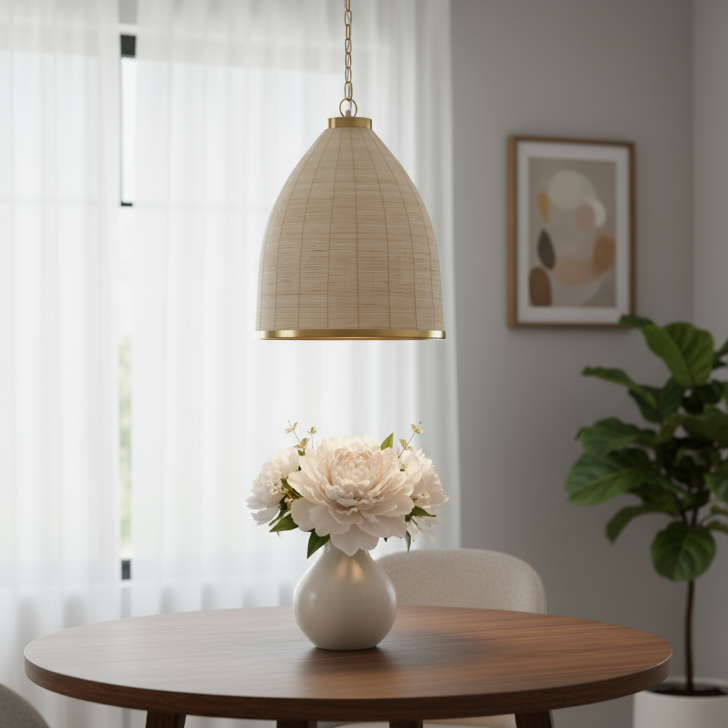 611626 22.5 x 18 x 18 in. Brown Single Metal Dimmable Ceiling Light with Brown Shades