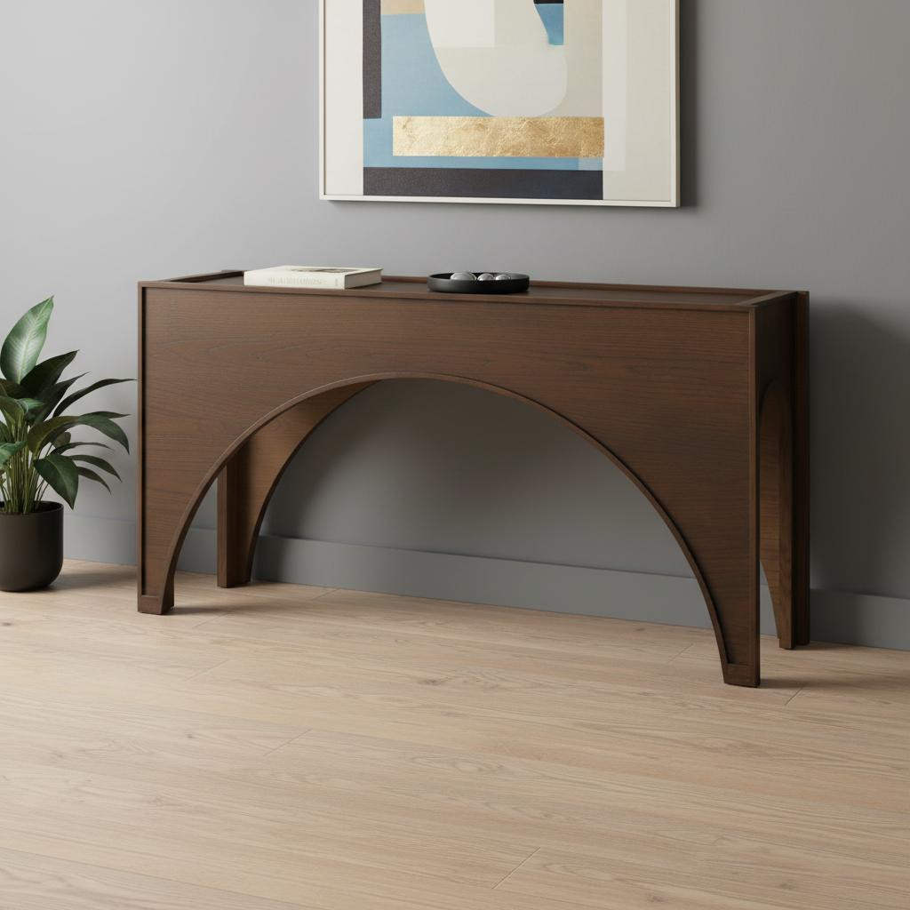 605660 30 x 55 x 16 in. Brown Wood Console Table