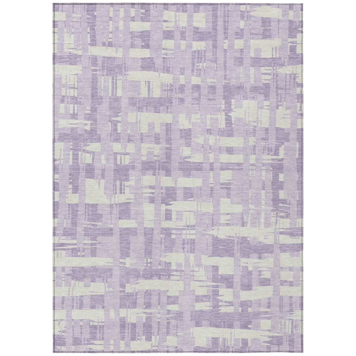 622712 10 x 14 ft. Lavender Lilac & Ivory Striped Washable Transitional Indoor & Outdoor Rectangle Area Rug