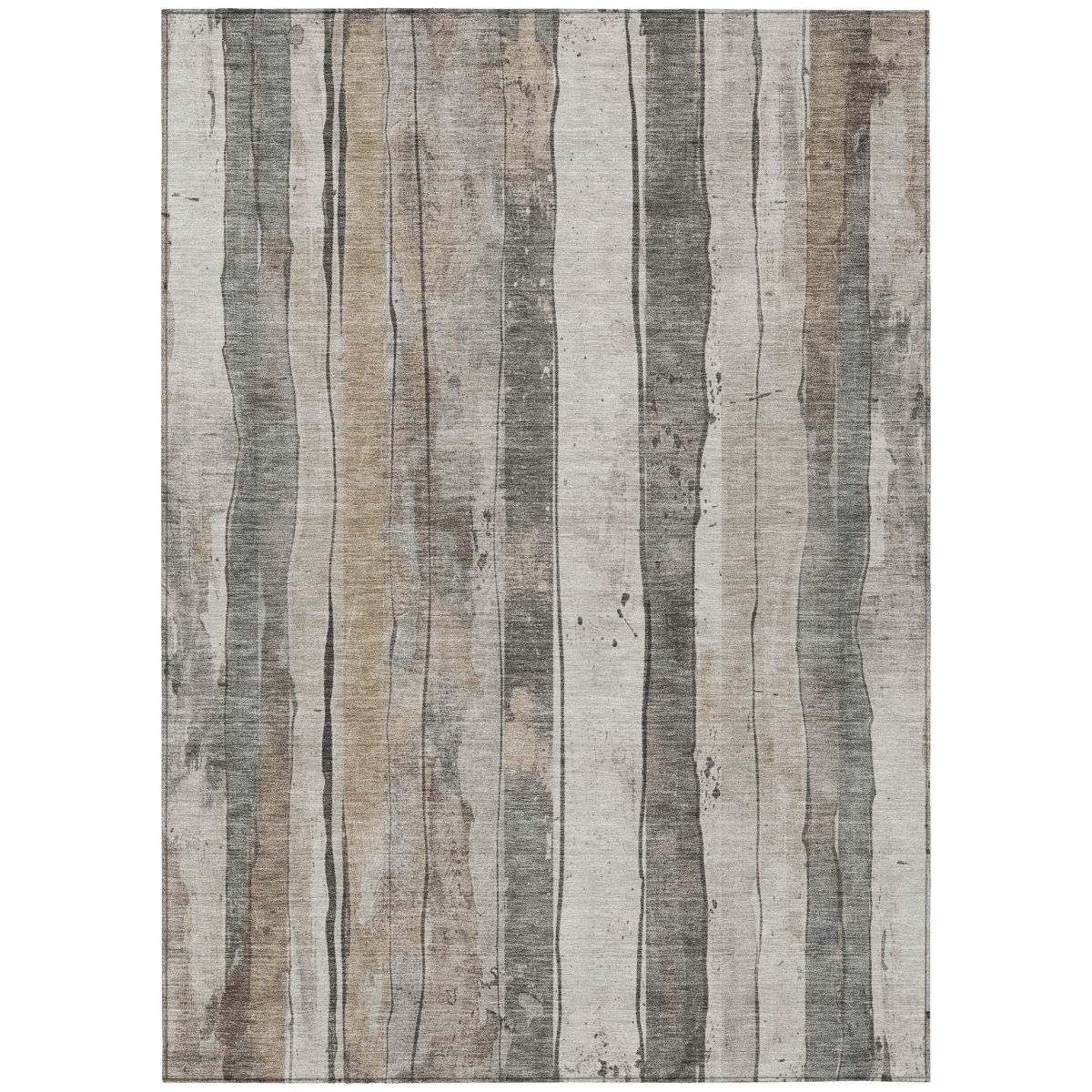 623550 10 x 14 ft. Beige & Gray Striped Washable Transitional Indoor & Outdoor Rectangle Area Rug