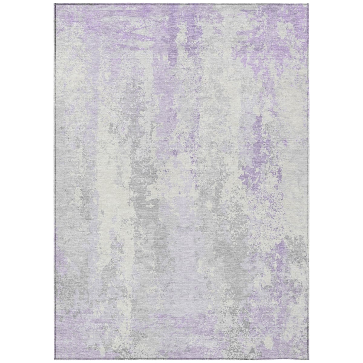 622625 5 x 8 ft. Lavender & Ivory Abstract Washable Transitional Indoor & Outdoor Rectangle Area Rug