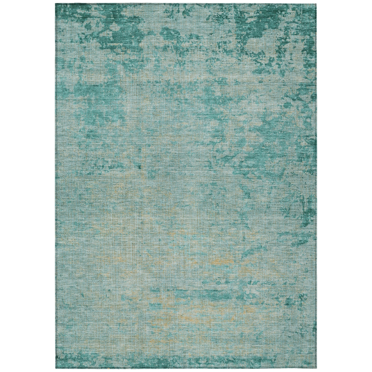 625239 9 x 12 ft. Teal, Blue & Wheat Abstract Washable Transitional Indoor & Outdoor Rectangle Area Rug