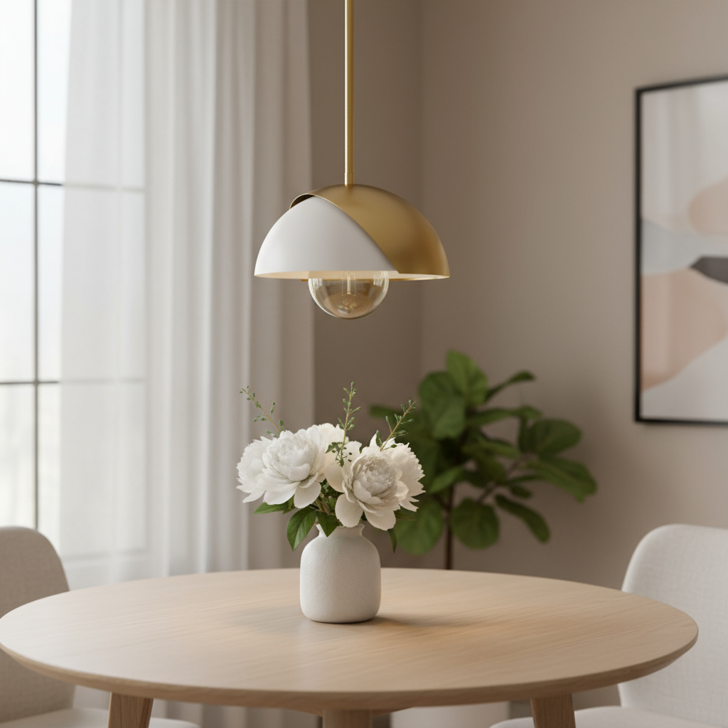 611624 53.94 x 12.6 x 12.6 in. White Single Metal Dimmable Ceiling Light with Shades