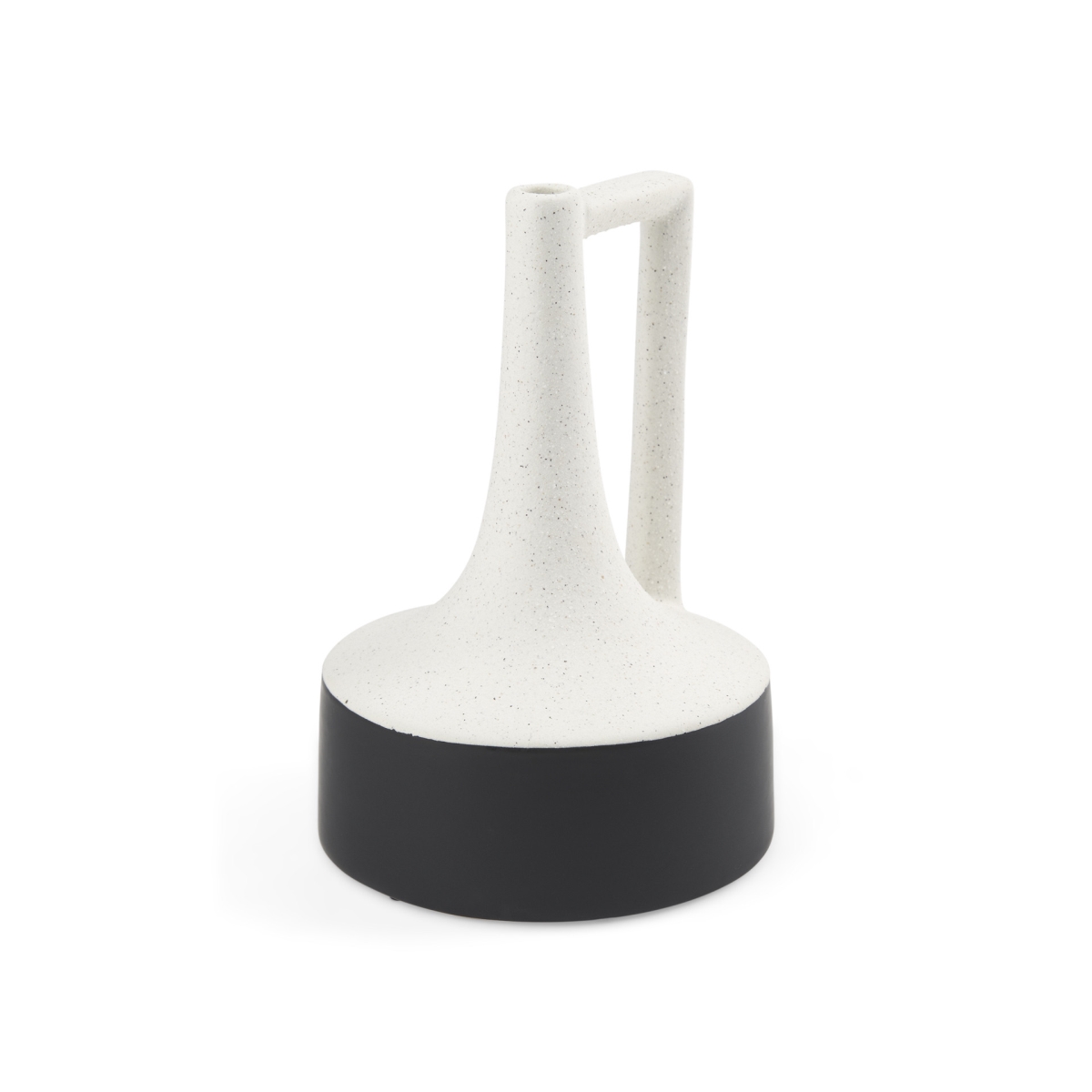 608596 10 in. Black & White Ombre Ceramic Jug Vase