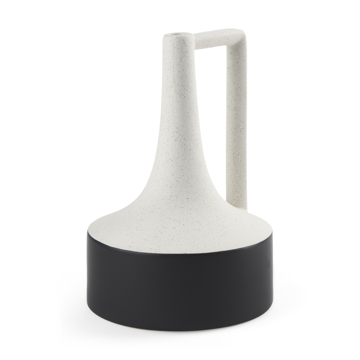 608605 12 in. Black & White Ombre Ceramic Jug Vase