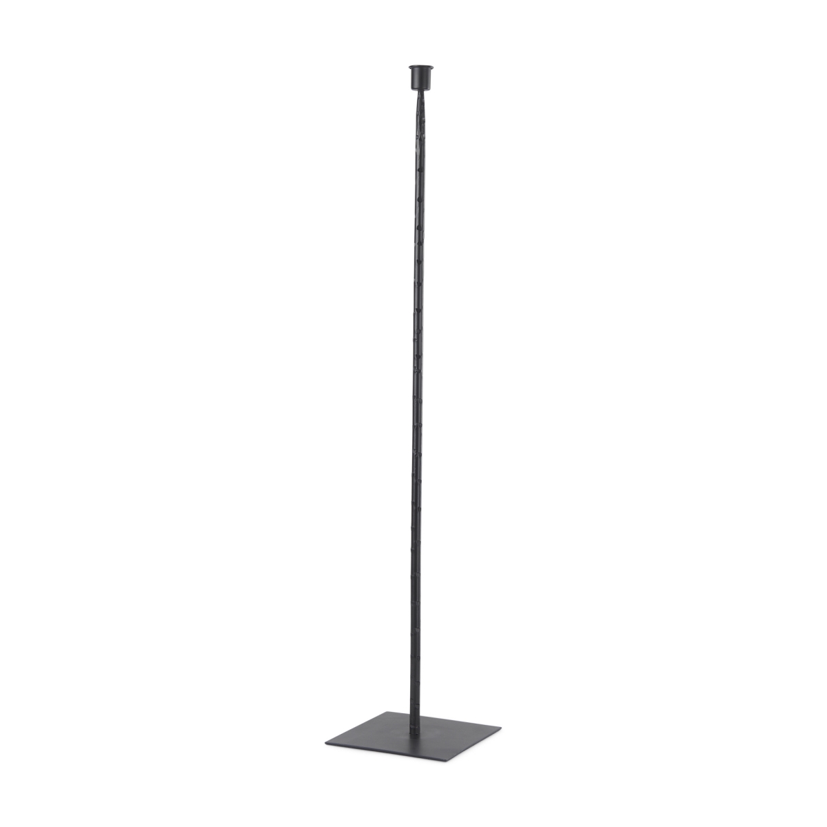 608414 30 in. Black Abstract Metal Tabletop Taper Candlestick