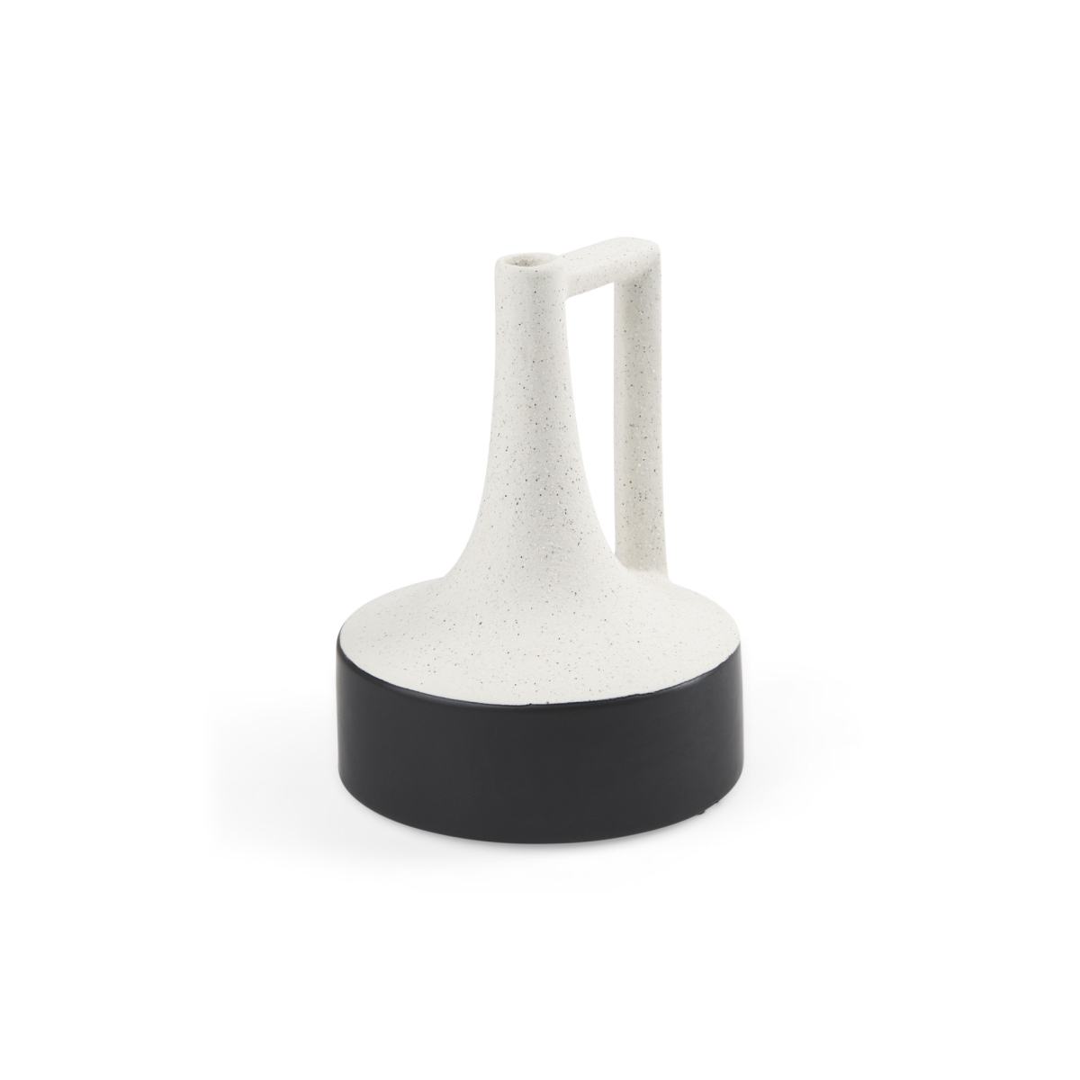 608595 8 in. Black & White Ombre Ceramic Jug Vase