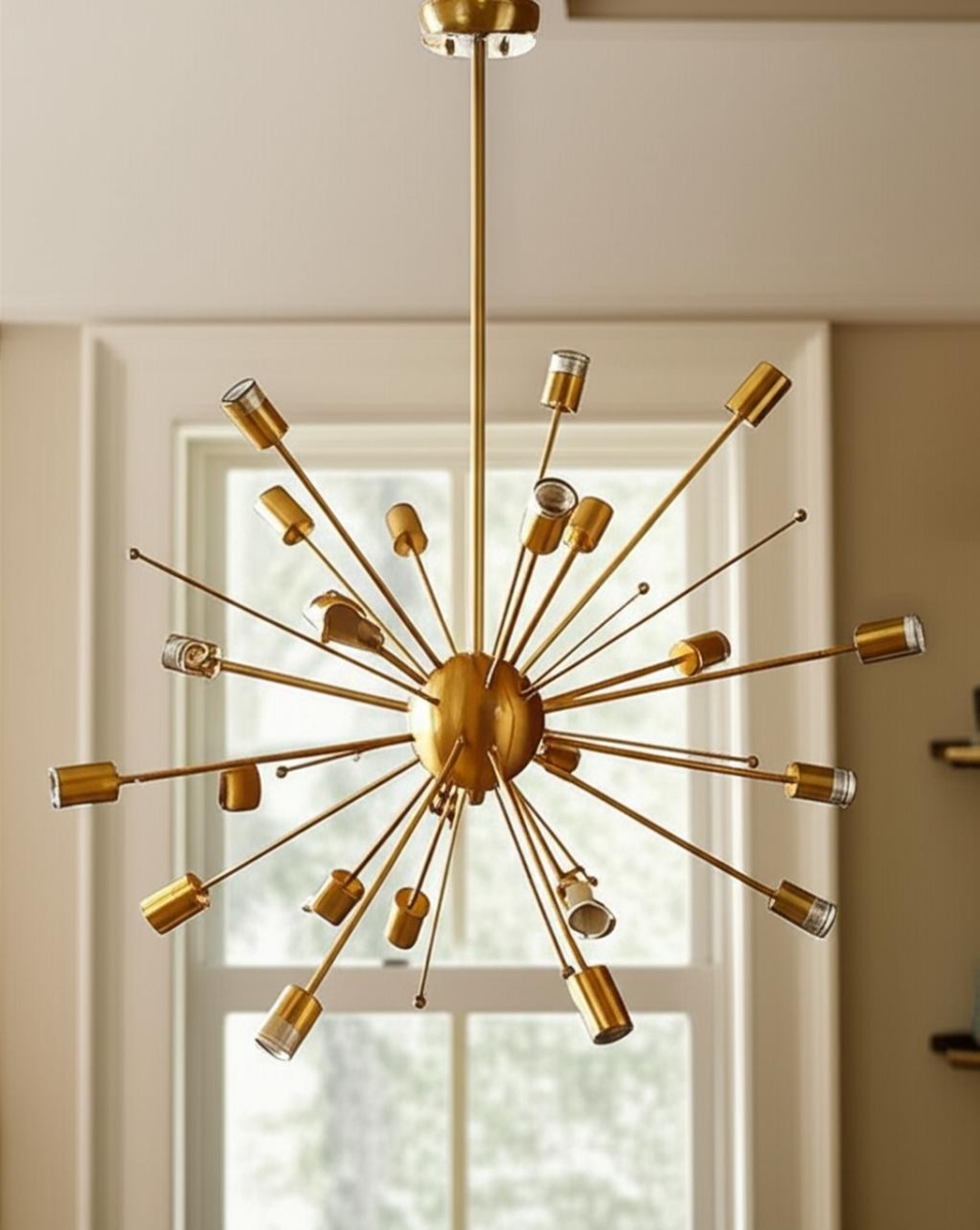 611342 Gold Multi Light Metal Dimmable Chandelier