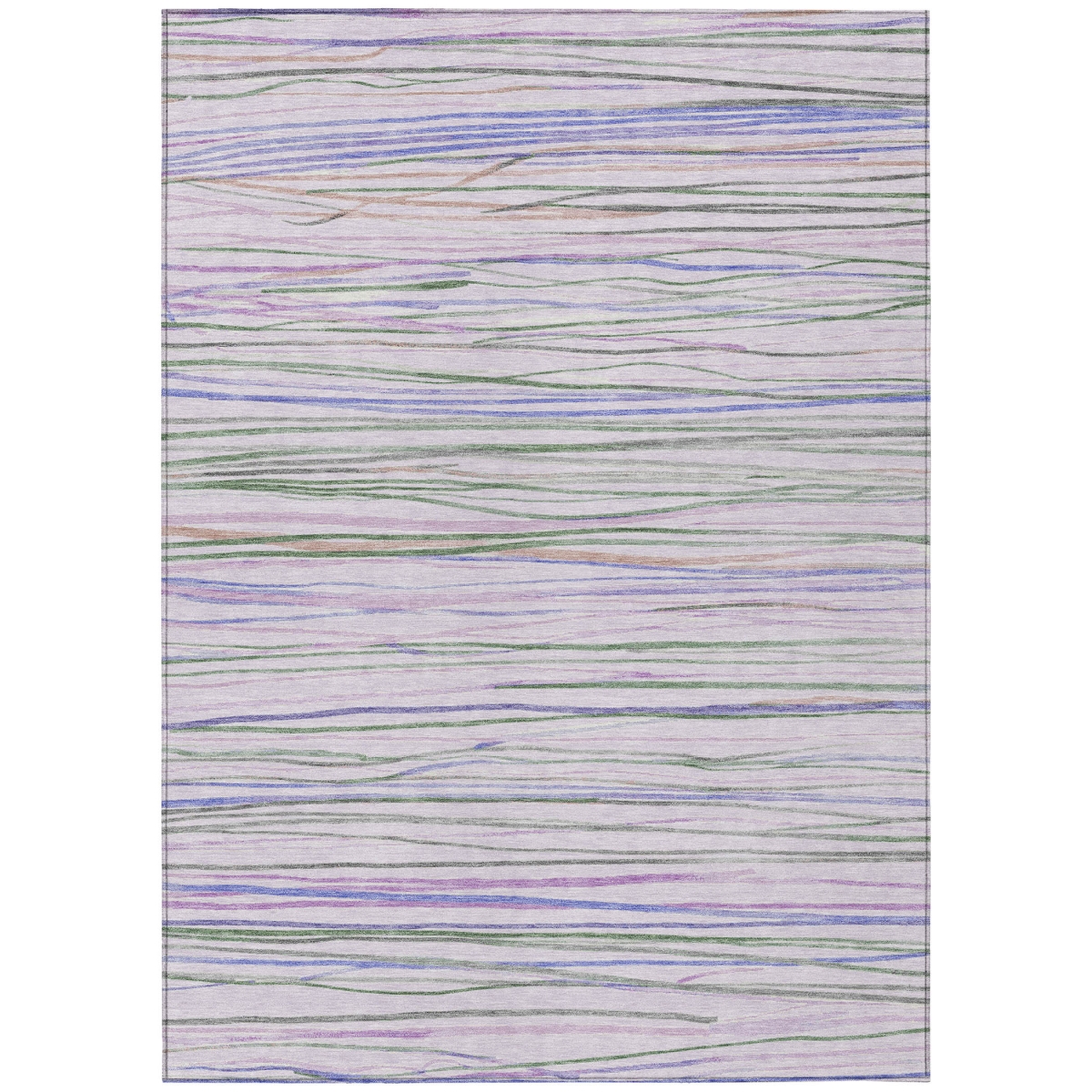 611927 10 x 14 ft. Lavender & Mauve Striped Washable Transitional Indoor & Outdoor Rectangle Area Rug