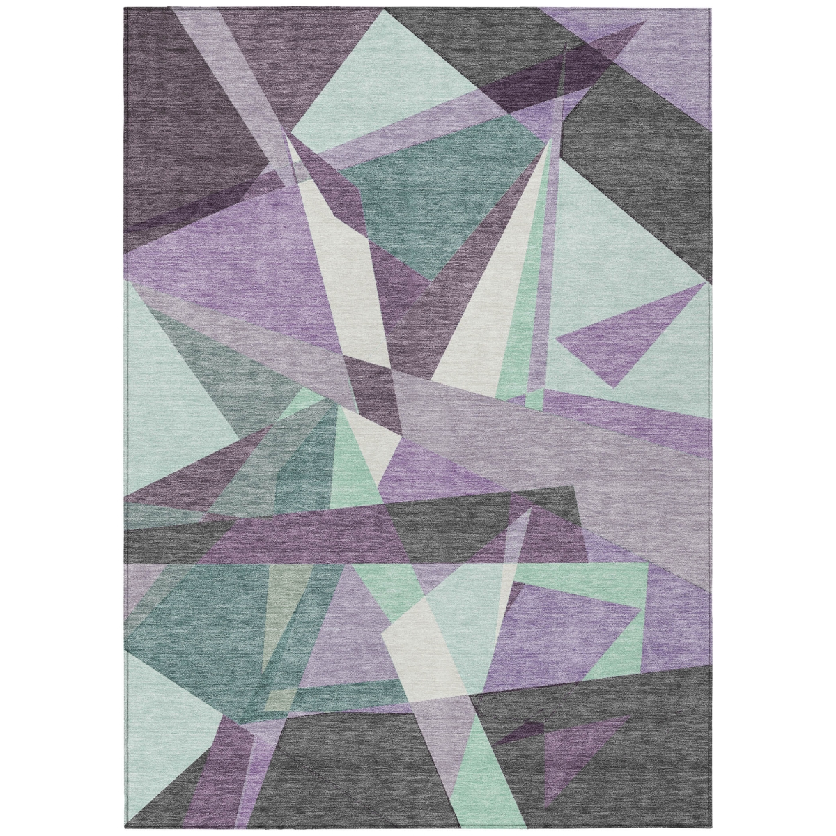 611968 9 x 12 ft. Purple Teal, Blue & Gray Geometric Washable Transitional Indoor & Outdoor Rectangle Area Rug