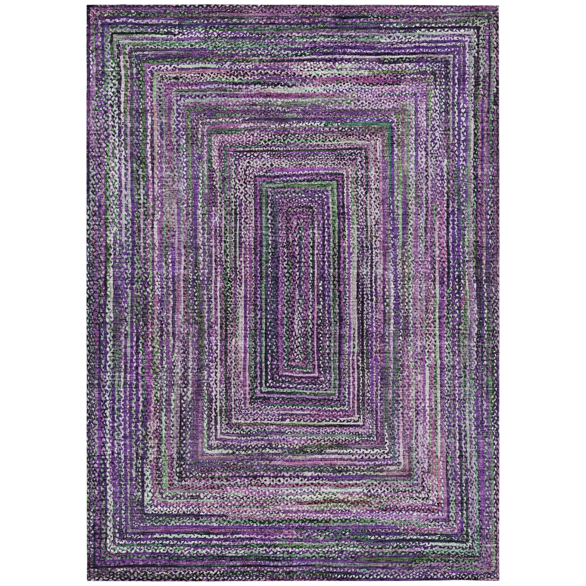 618948 10 x 14 ft. Purple, Lavender & Gray Geometric Washable Transitional Indoor & Outdoor Rectangle Area Rug