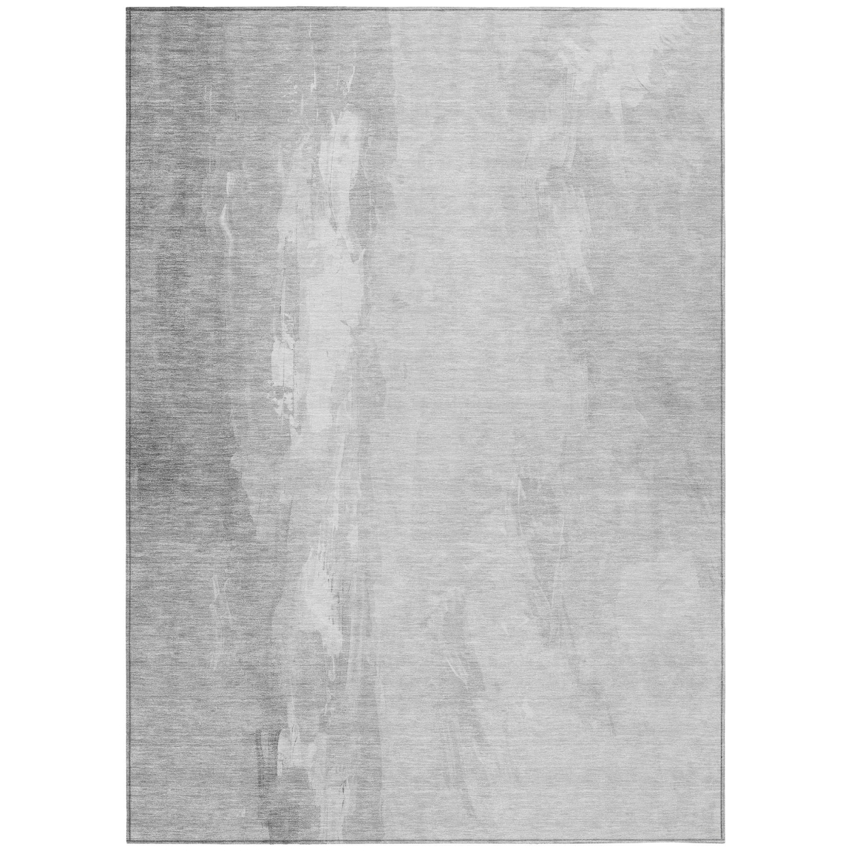 622520 9 x 12 ft. Gray & Ivory Abstract Washable Transitional Indoor & Outdoor Rectangle Area Rug