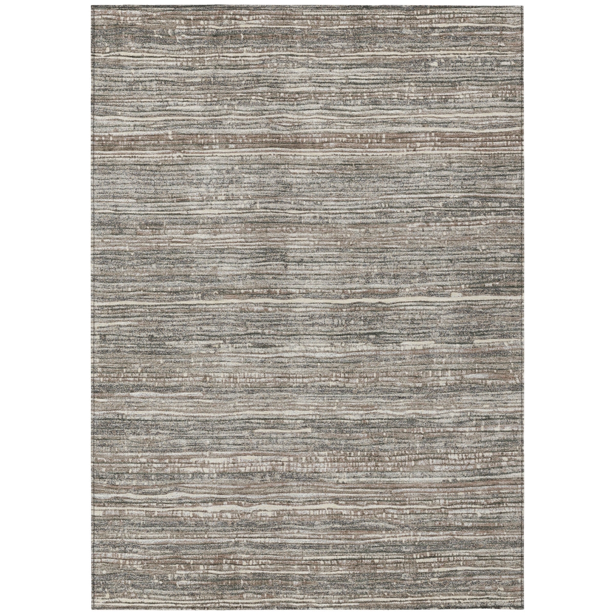 622569 10 x 14 ft. Beige & Gray Striped Washable Transitional Indoor & Outdoor Rectangle Area Rug